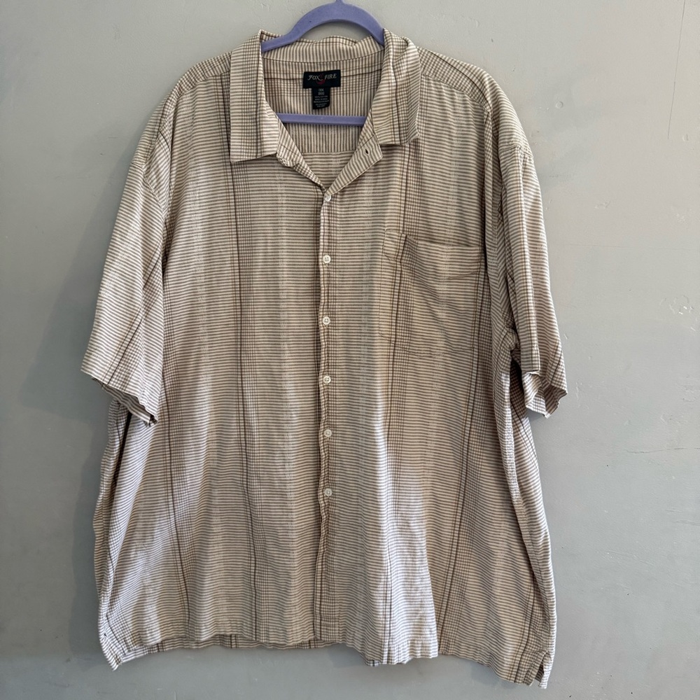 Fox Fire Vintage Striped Tan Button-Up Shirt
